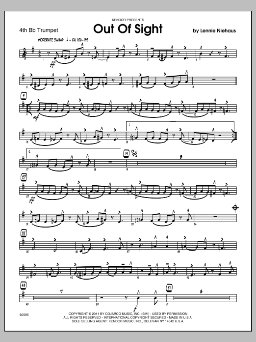 Download Niehaus Out Of Sight - 4th Bb Trumpet Sheet Music