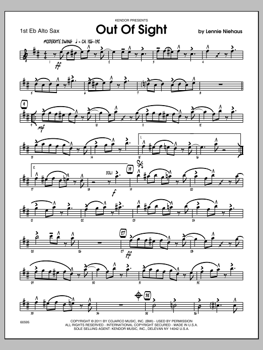 Download Niehaus Out Of Sight - Alto Sax 1 Sheet Music
