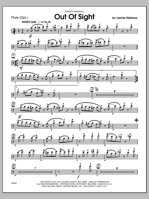 Download Niehaus Out Of Sight - Flute Sheet Music