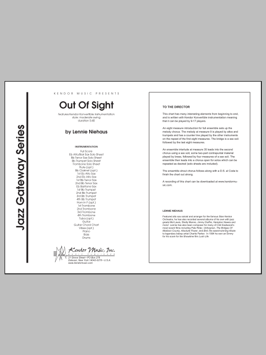 Download Niehaus Out Of Sight - Full Score Sheet Music