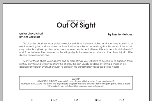 Download Niehaus Out Of Sight - Guitar Chord Chart Sheet Music