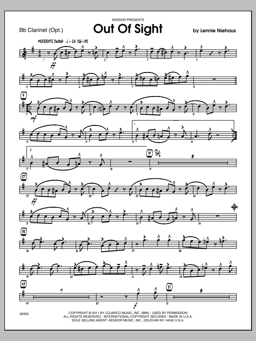 Download Niehaus Out Of Sight - Solo Sheet Sheet Music