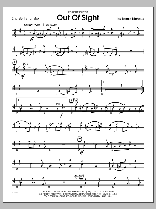 Download Niehaus Out Of Sight - Tenor Sax 2 Sheet Music