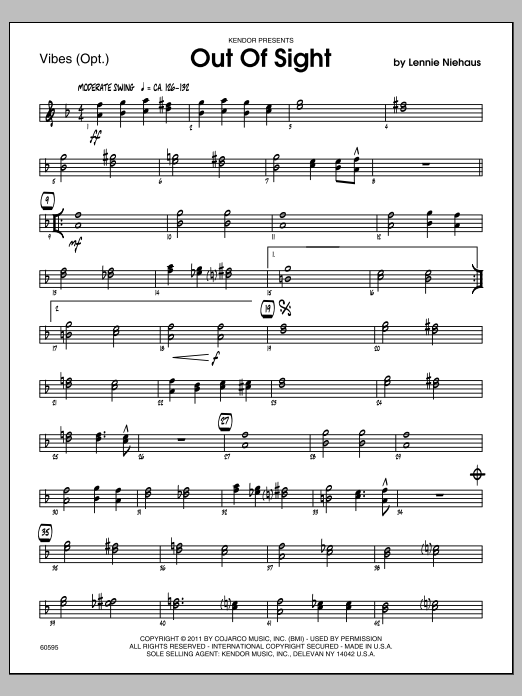 Download Niehaus Out Of Sight - Vibes Sheet Music