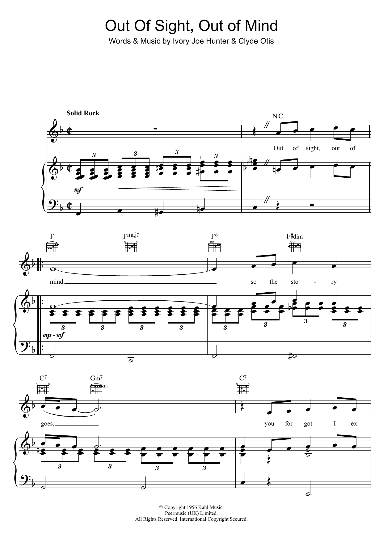 Download The Five Keys Out Of Sight, Out Of Mind Sheet Music