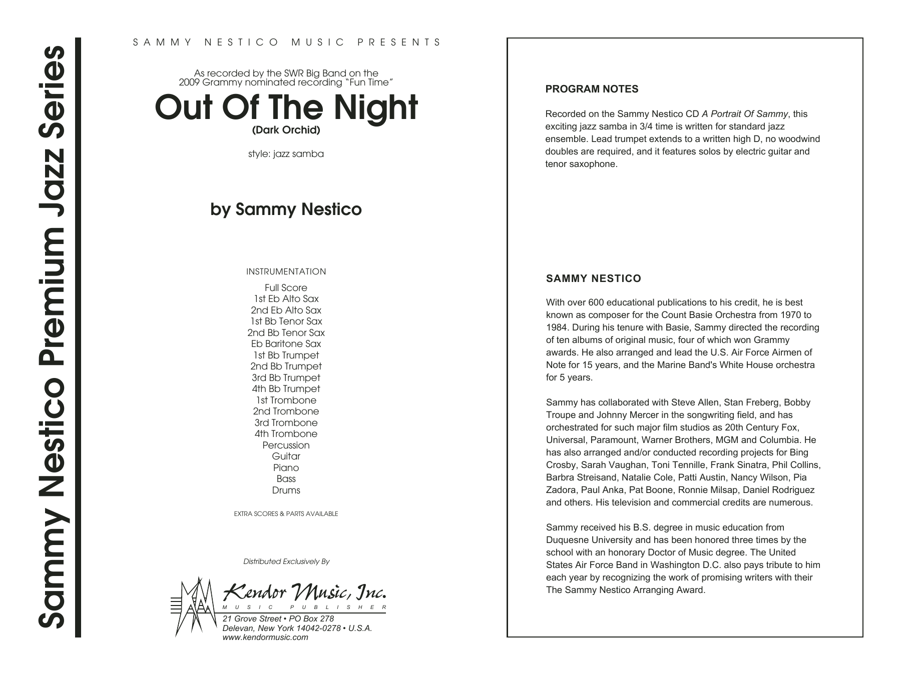 Download Sammy Nestico Out of the Night - Full Score Sheet Music