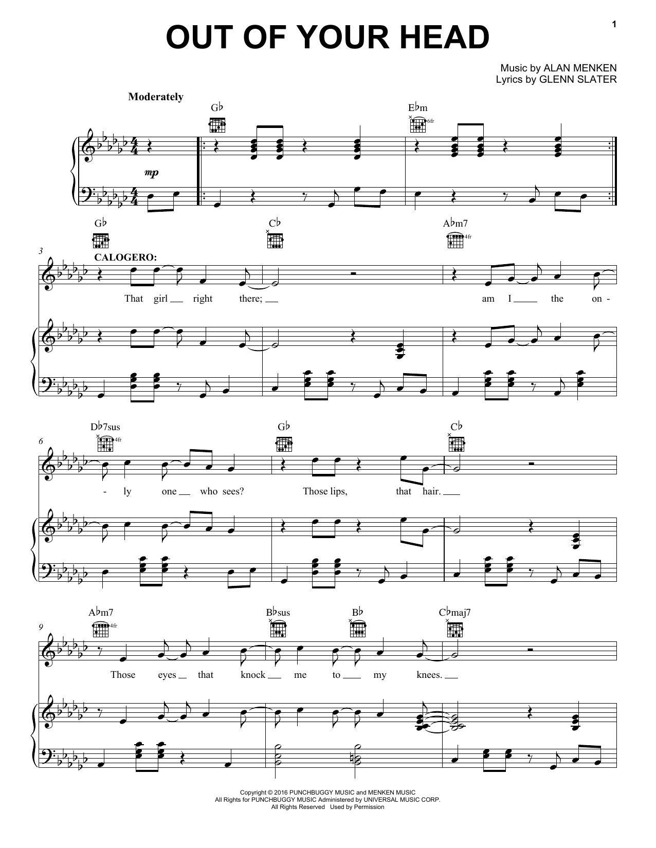 Download Alan Menken Out Of Your Head Sheet Music