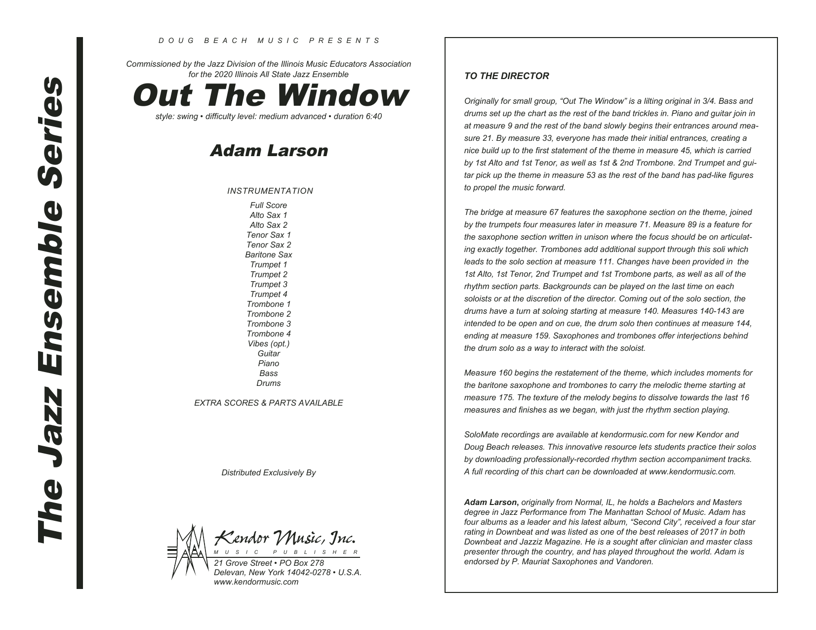 Download Adam Larson Out The Window - Full Score Sheet Music