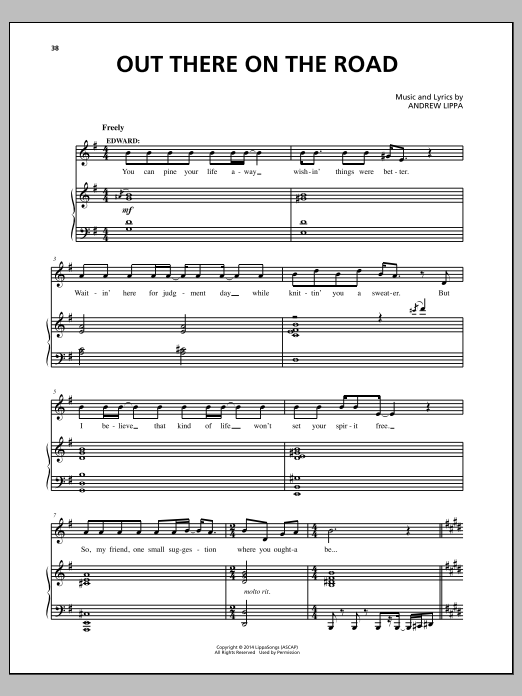 Download Andrew Lippa Out There On The Road Sheet Music