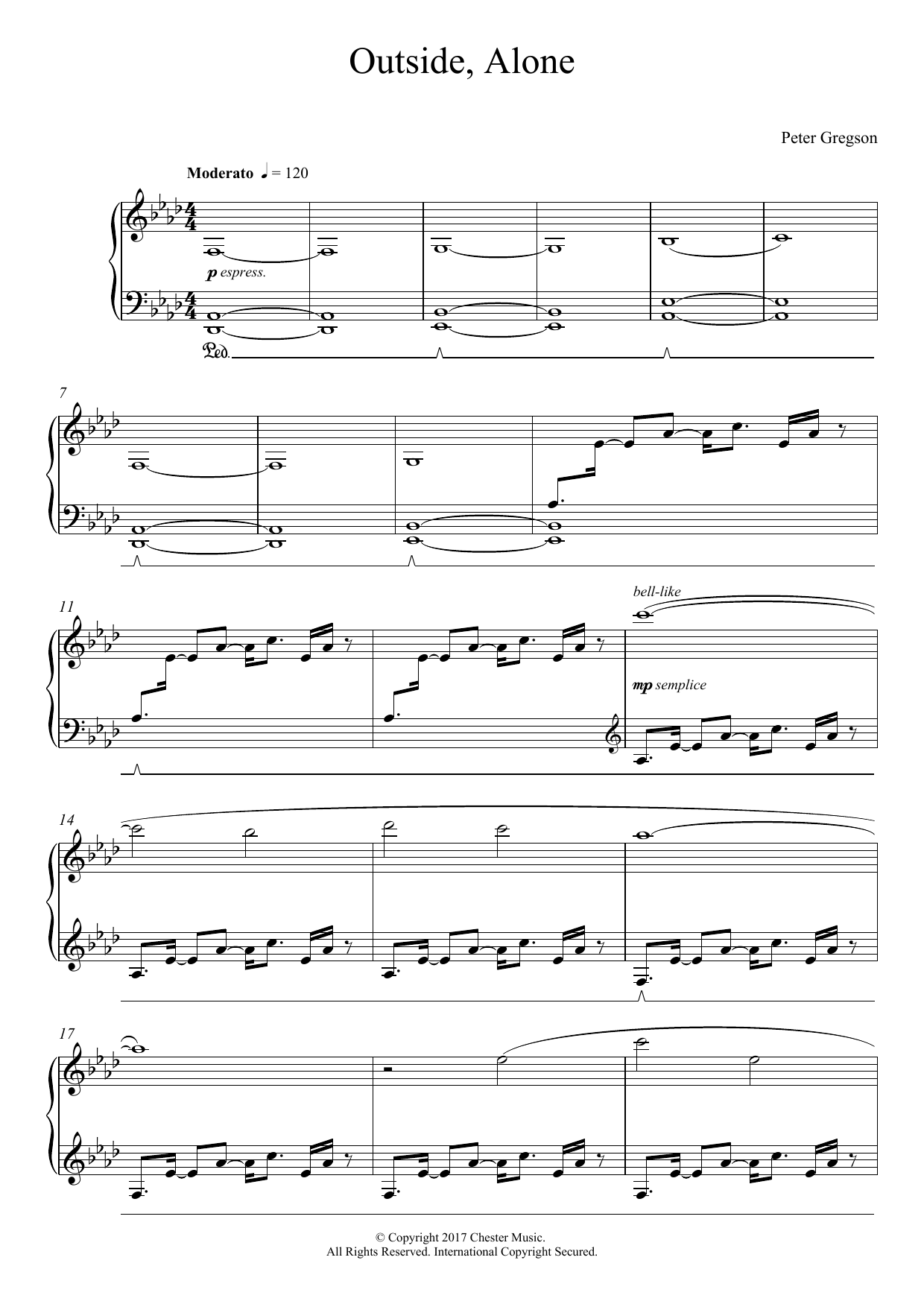 Download Peter Gregson Outside, Alone Sheet Music