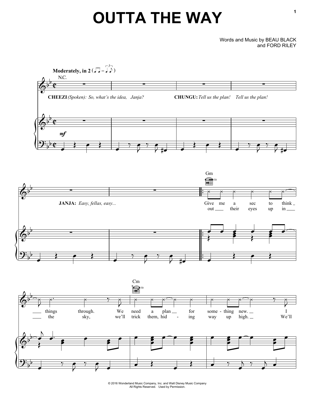 Download Beau Black Outta The Way Sheet Music