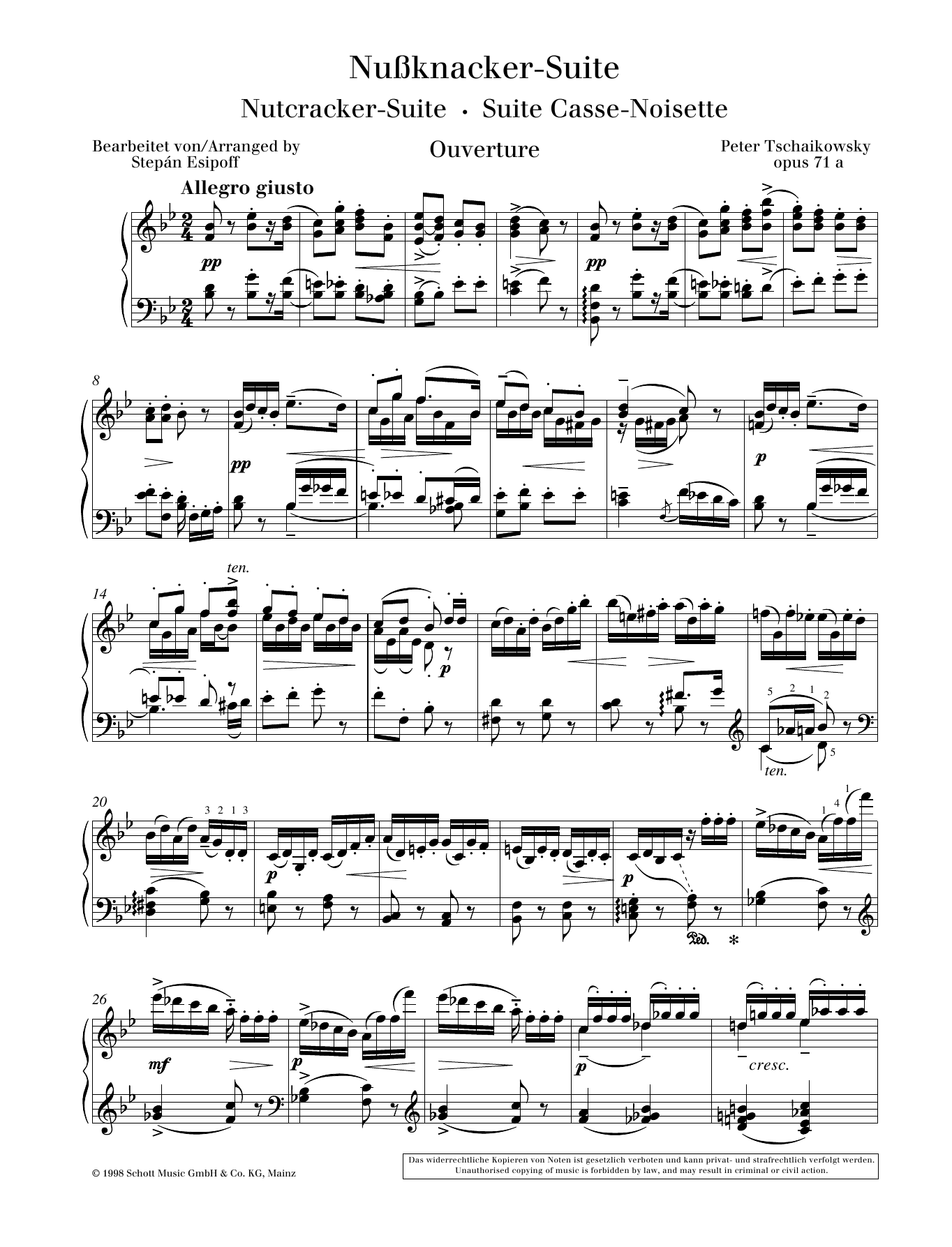 Download Pyotr Il'yich Tchaikovsky Ouverture Sheet Music