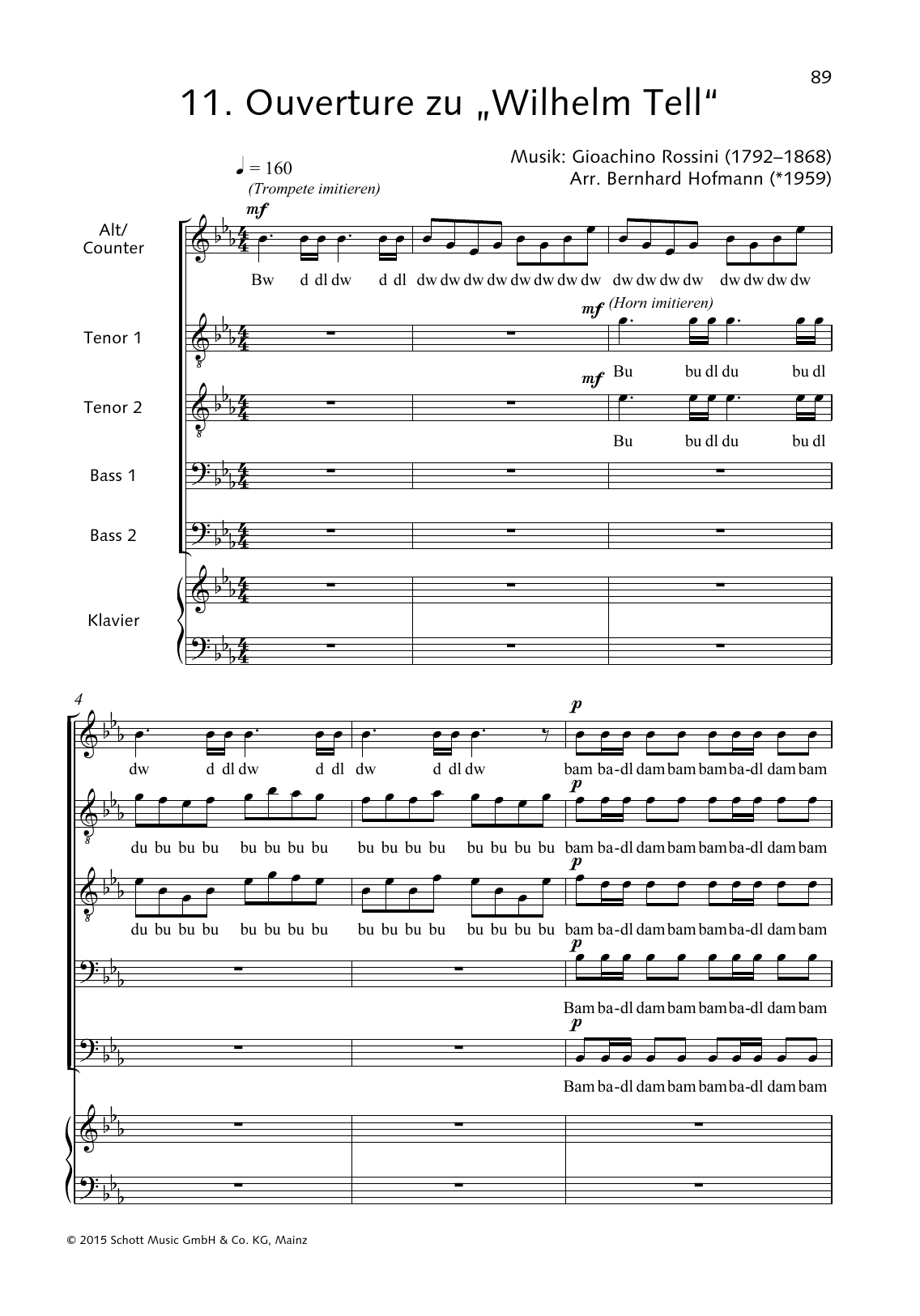 Download Gioacchino Rossini Ouverture zu Wilhelm Tell Sheet Music