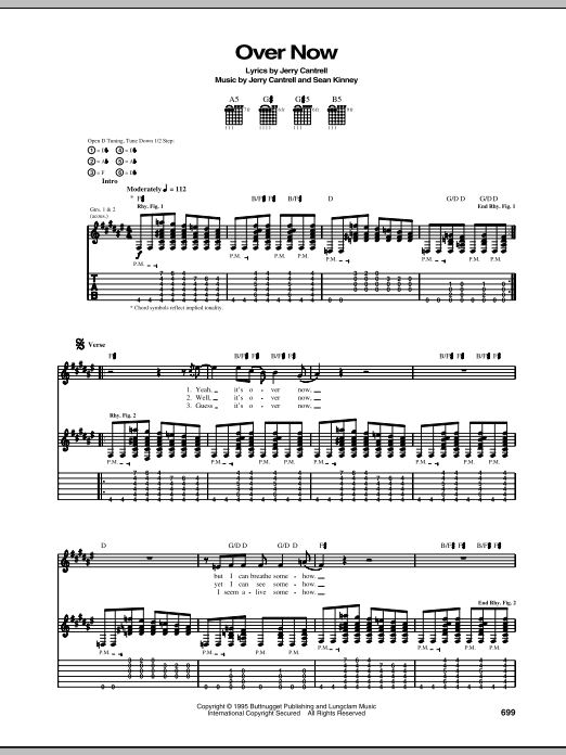 Download Alice In Chains Over Now Sheet Music