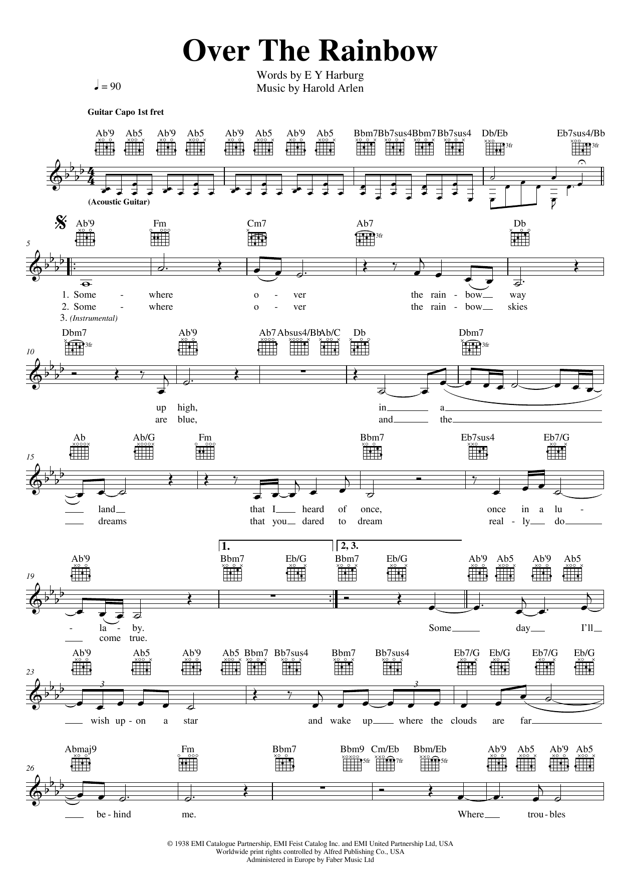 Download Eva Cassidy Over The Rainbow Sheet Music
