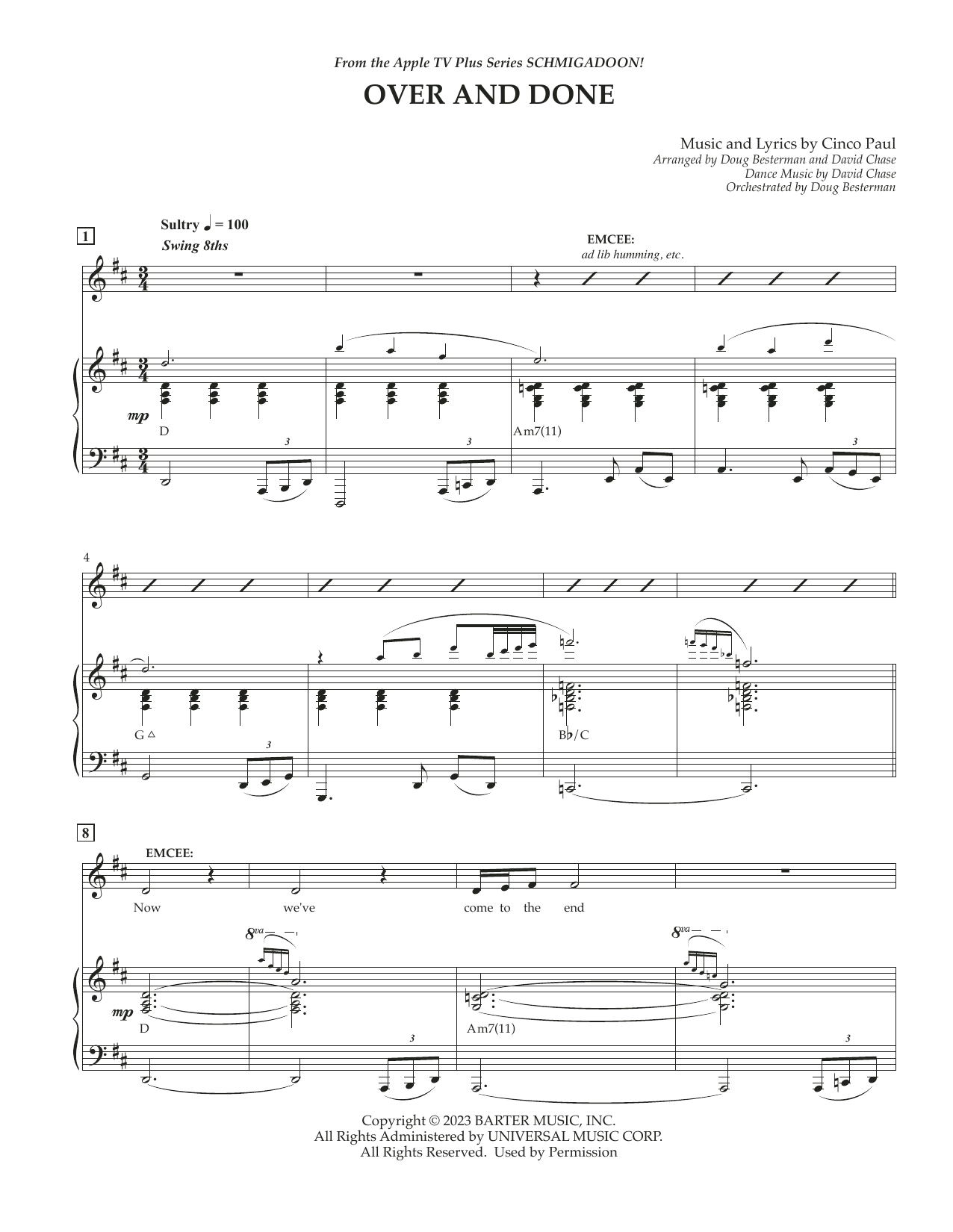 Download Cinco Paul Over And Done (from Schmigadoon! Season Sheet Music