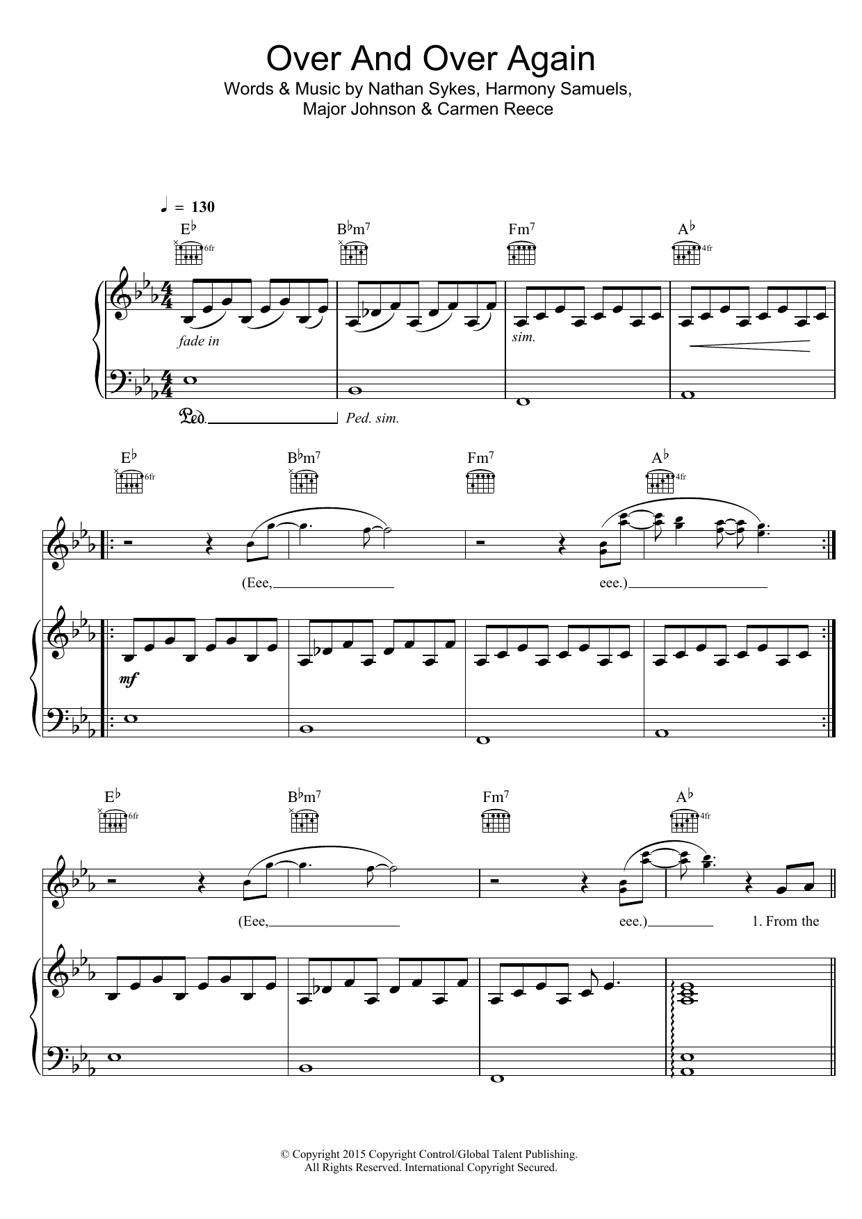Download Nathan Sykes Over And Over Again Sheet Music