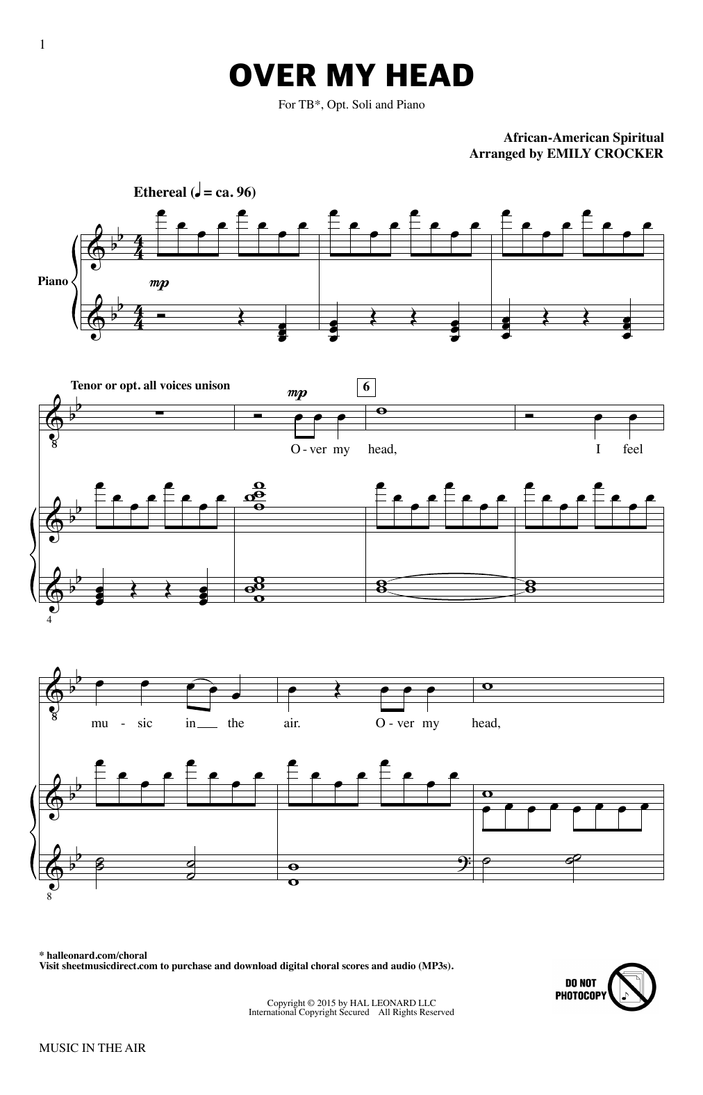 Download Emily Crocker Over My Head (from Music In The Air) Sheet Music