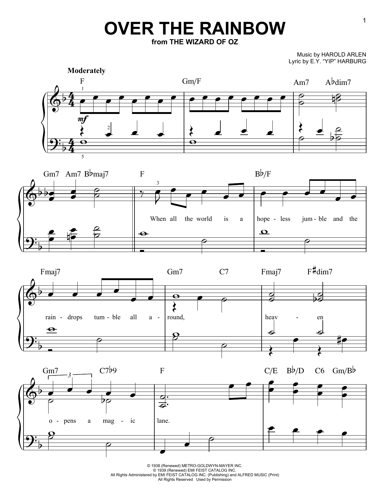 Download Harry Nilsson Over The Rainbow Sheet Music