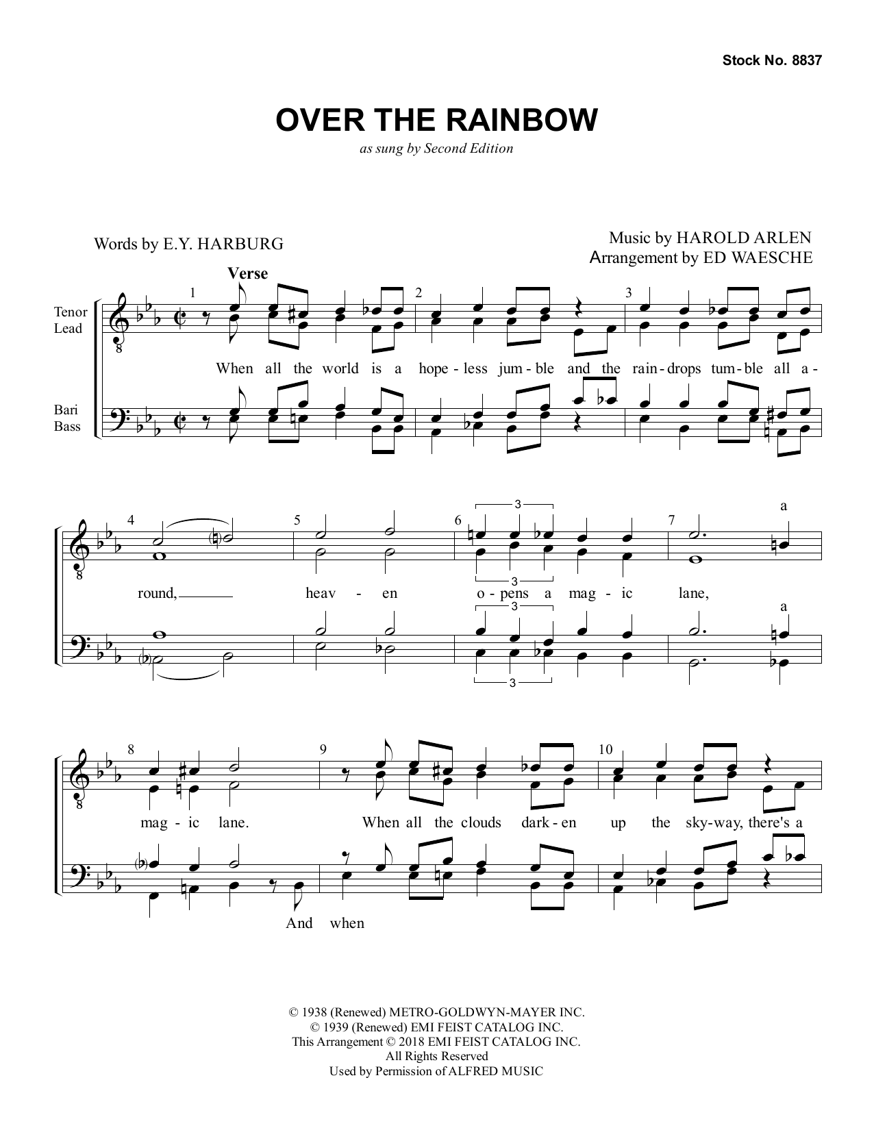 Download Second Edition Over the Rainbow (arr. Ed Waesche) Sheet Music