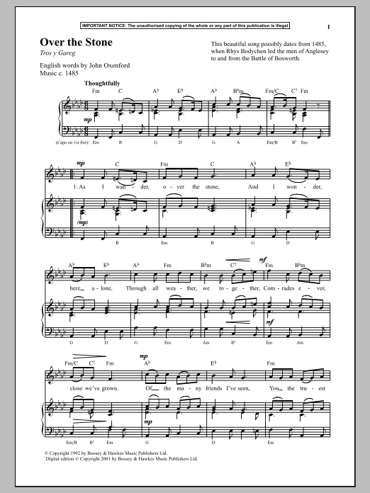 Download Anonymous Over The Stone Sheet Music