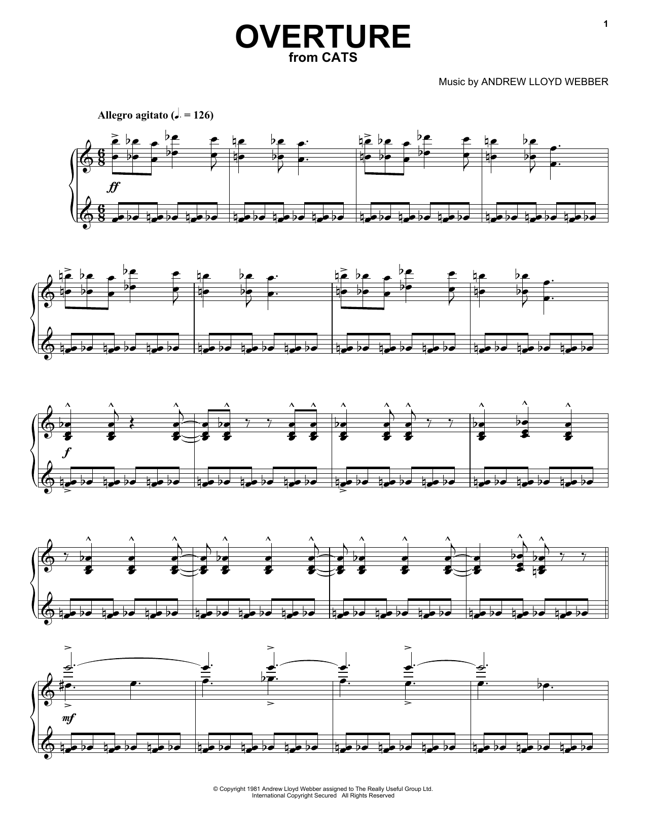 Download Andrew Lloyd Webber Overture (from Cats) Sheet Music
