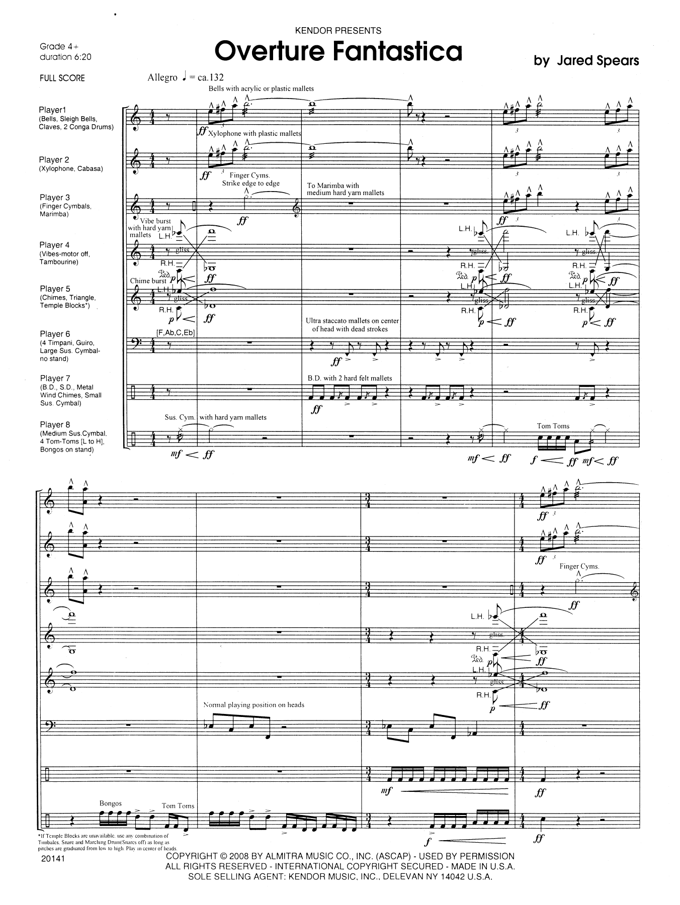 Download Jared Spears Overture Fantastica - Full Score Sheet Music