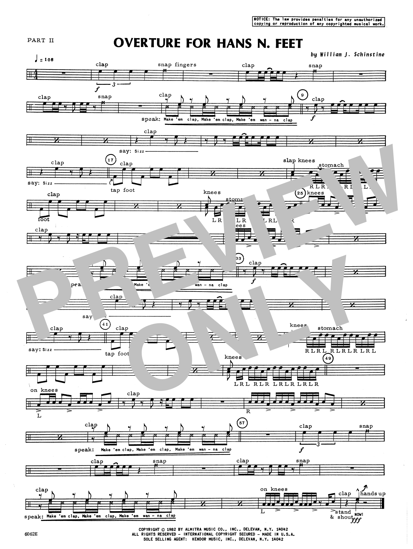 Download William Schinstine Overture For Hans N. Feet - Part 2 Sheet Music