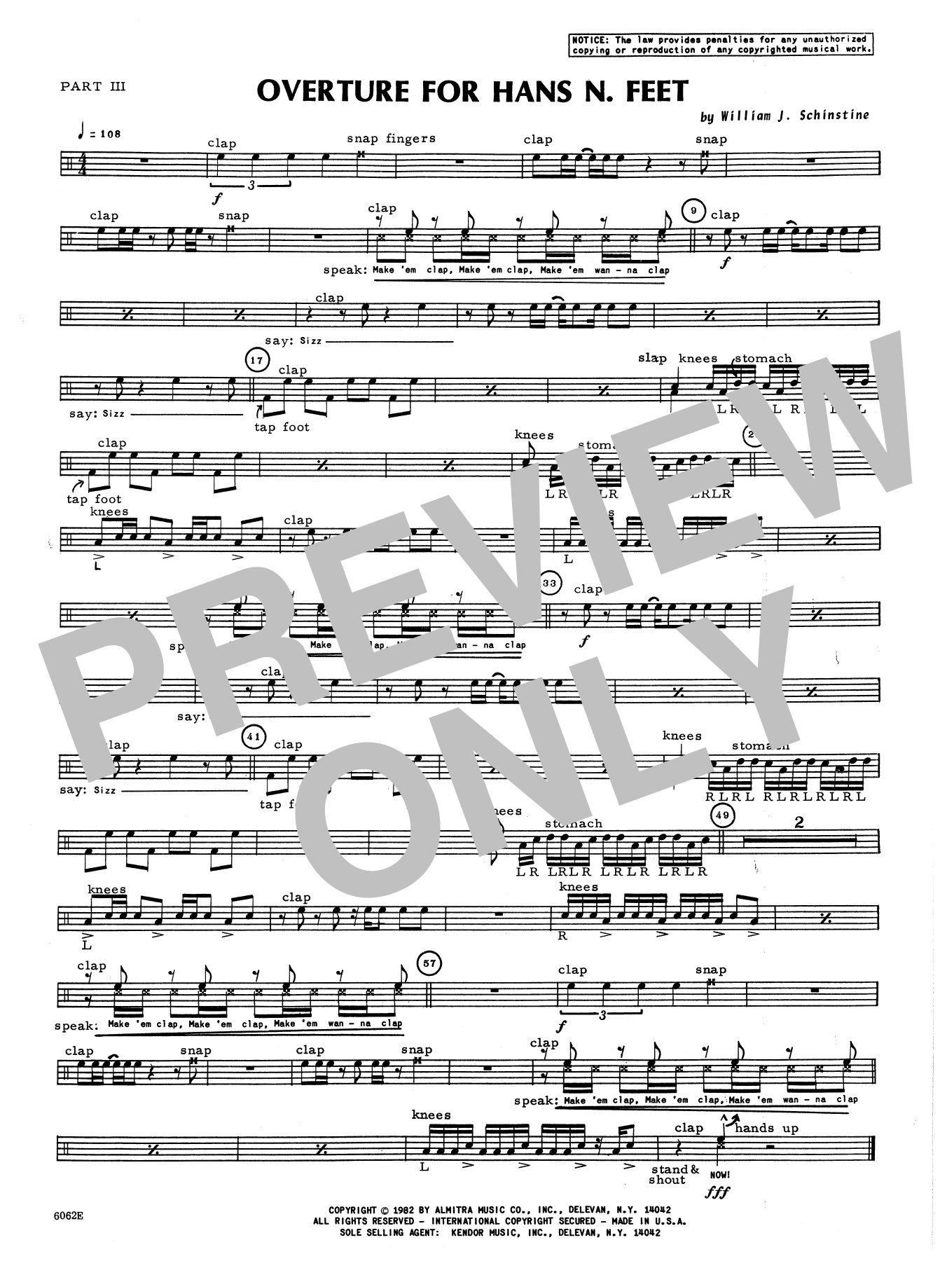 Download William Schinstine Overture For Hans N. Feet - Part 3 Sheet Music