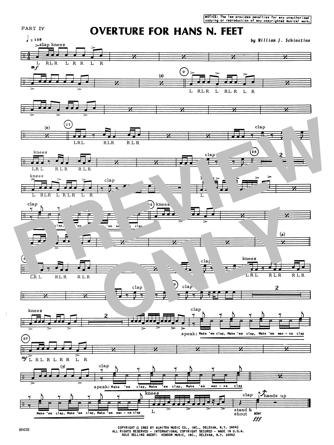 Download William Schinstine Overture For Hans N. Feet - Part 4 Sheet Music