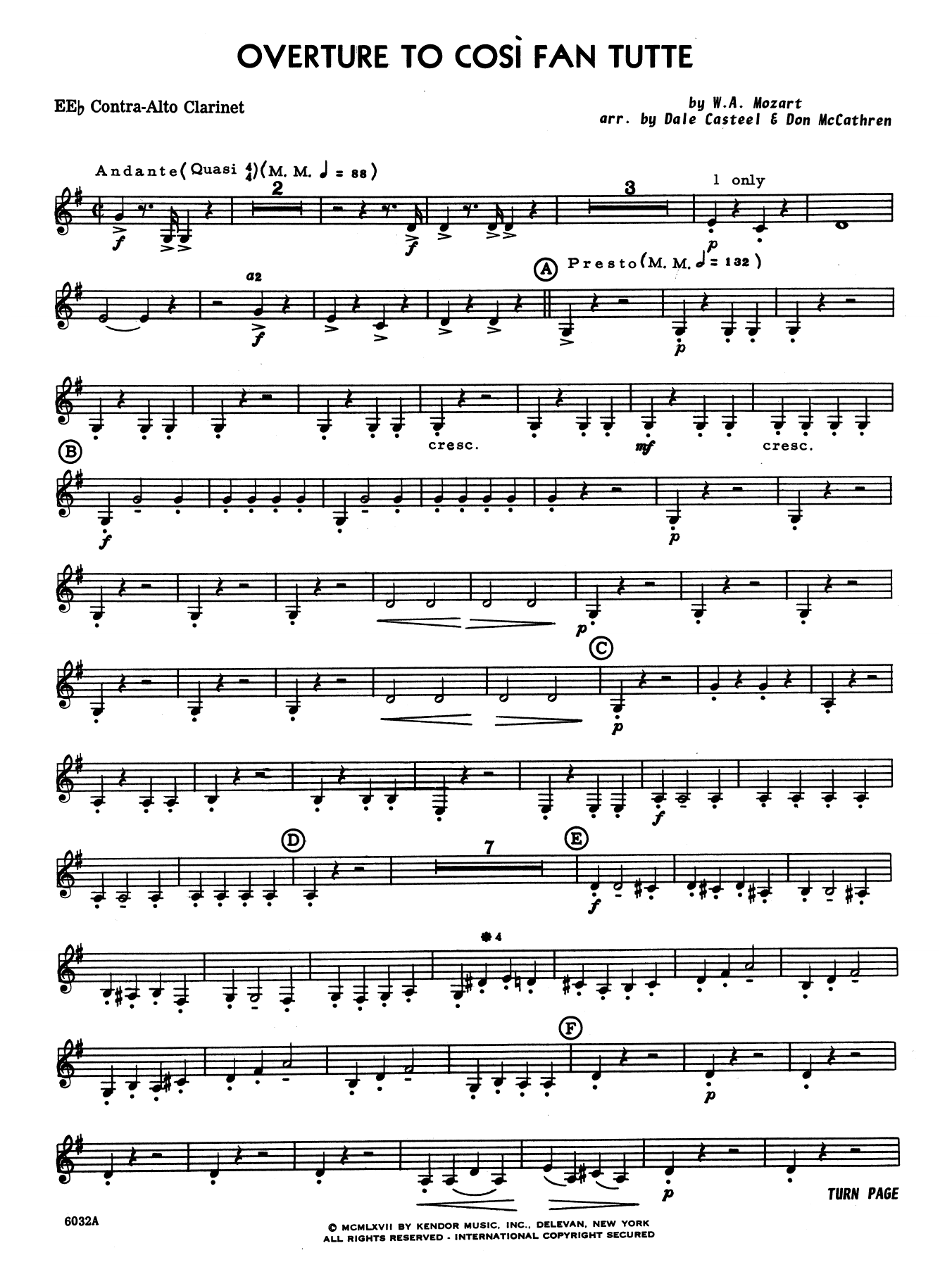 Download Dale Casteel Overture to Cosi Fan Tutte - Eb Contra Sheet Music