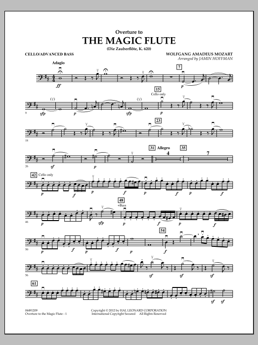Download Jamin Hoffman Overture to The Magic Flute - Cello/Bas Sheet Music