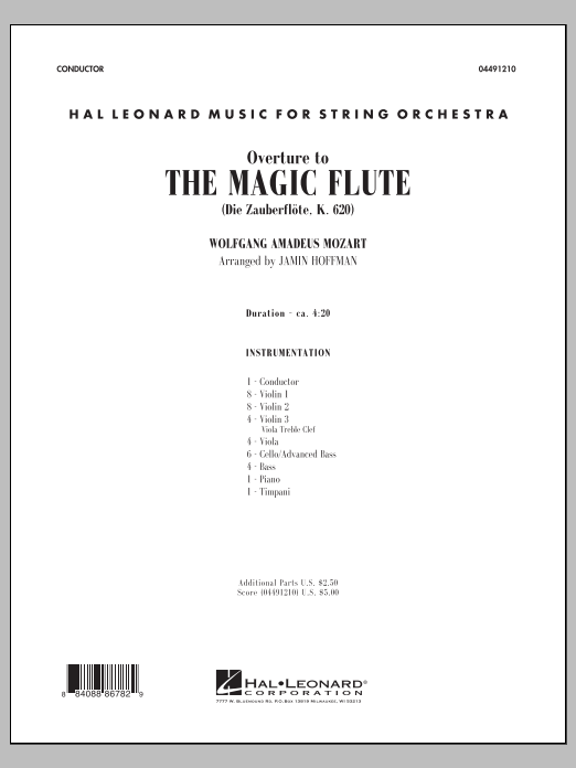 Download Jamin Hoffman Overture to The Magic Flute - Full Scor Sheet Music