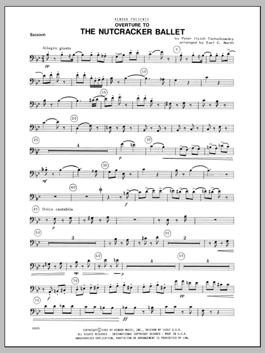 Download North Overture To The Nutcracker Ballet - Bas Sheet Music