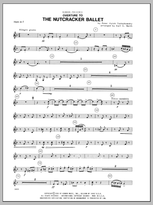 Download North Overture To The Nutcracker Ballet - Hor Sheet Music