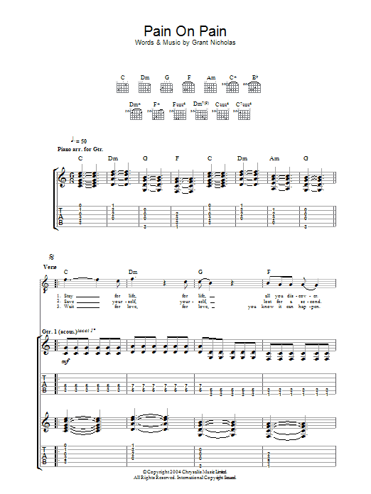 Download Feeder Pain On Pain Sheet Music