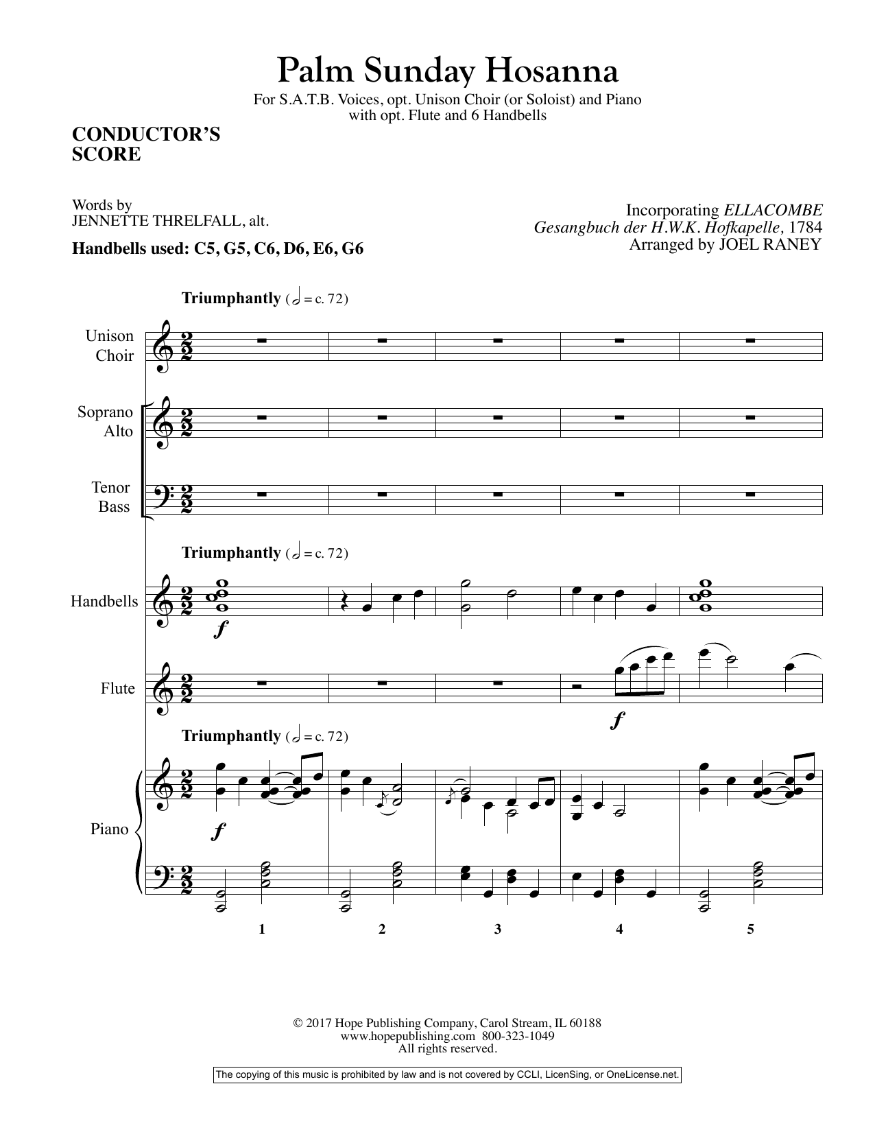 Download Joel Raney Palm Sunday Hosanna - Full Score Sheet Music