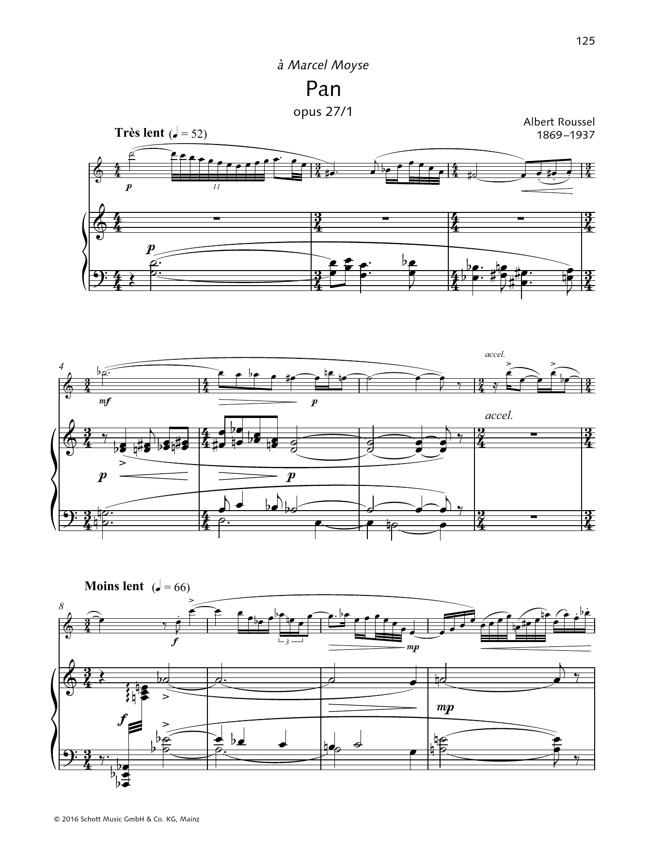 Download Albert Roussel Pan (Joueurs de flûte) Sheet Music