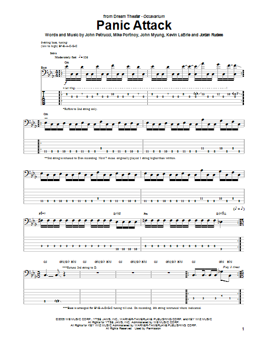 Download Dream Theater Panic Attack Sheet Music
