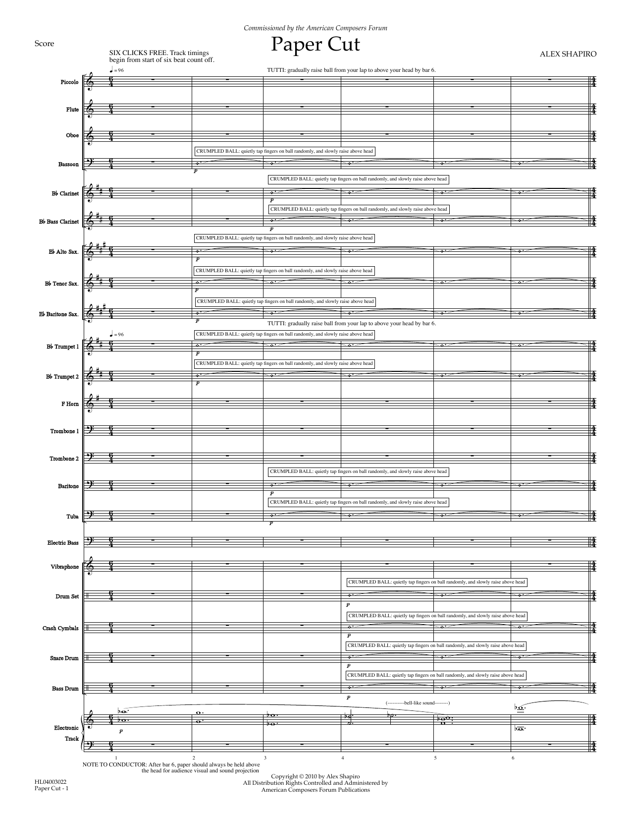 Download Alex Shapiro Paper Cut - Full Score Sheet Music