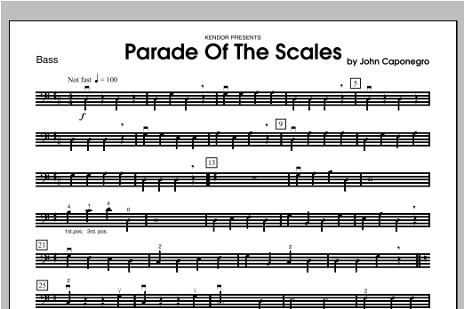 Download Caponegro Parade Of The Scales - Bass Sheet Music