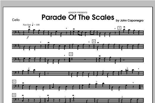 Download Caponegro Parade Of The Scales - Cello Sheet Music