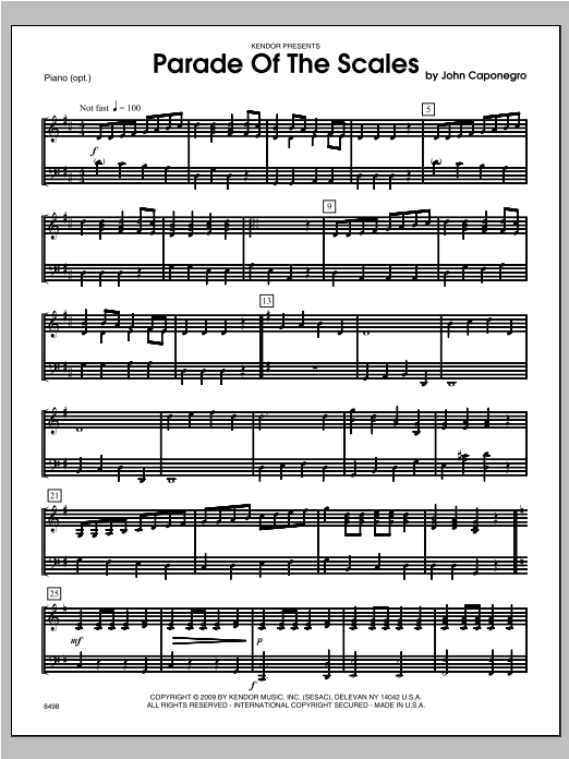 Download Caponegro Parade Of The Scales - Piano Sheet Music
