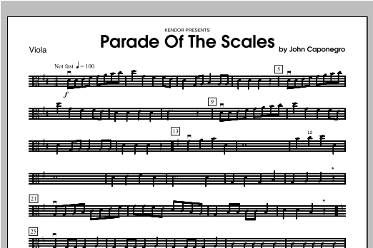 Download Caponegro Parade Of The Scales - Viola Sheet Music