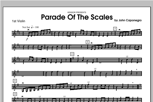 Download Caponegro Parade Of The Scales - Violin 1 Sheet Music