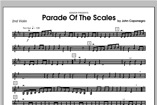Download Caponegro Parade Of The Scales - Violin 2 Sheet Music