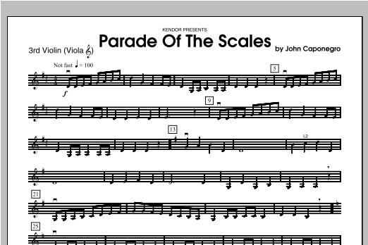 Download Caponegro Parade Of The Scales - Violin 3 Sheet Music