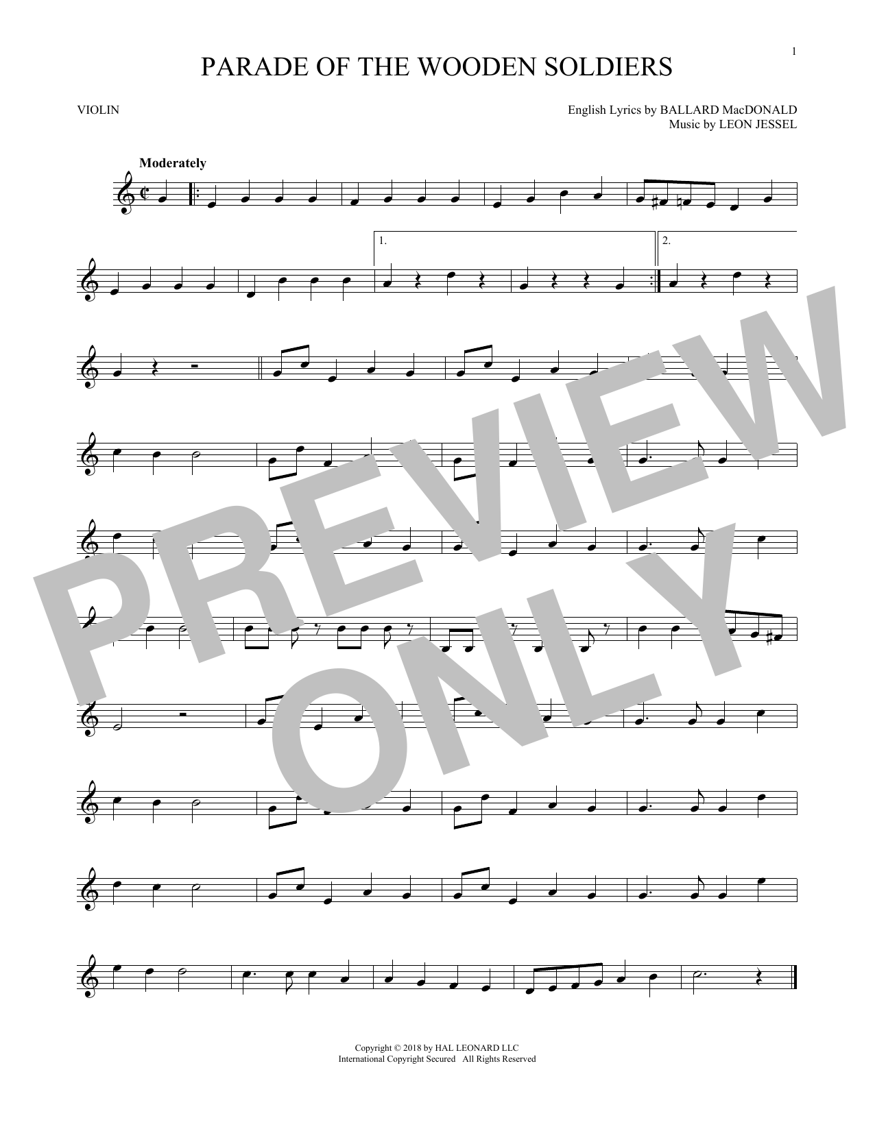 Download Ballard MacDonald and Leon Jessel Parade Of The Wooden Soldiers Sheet Music