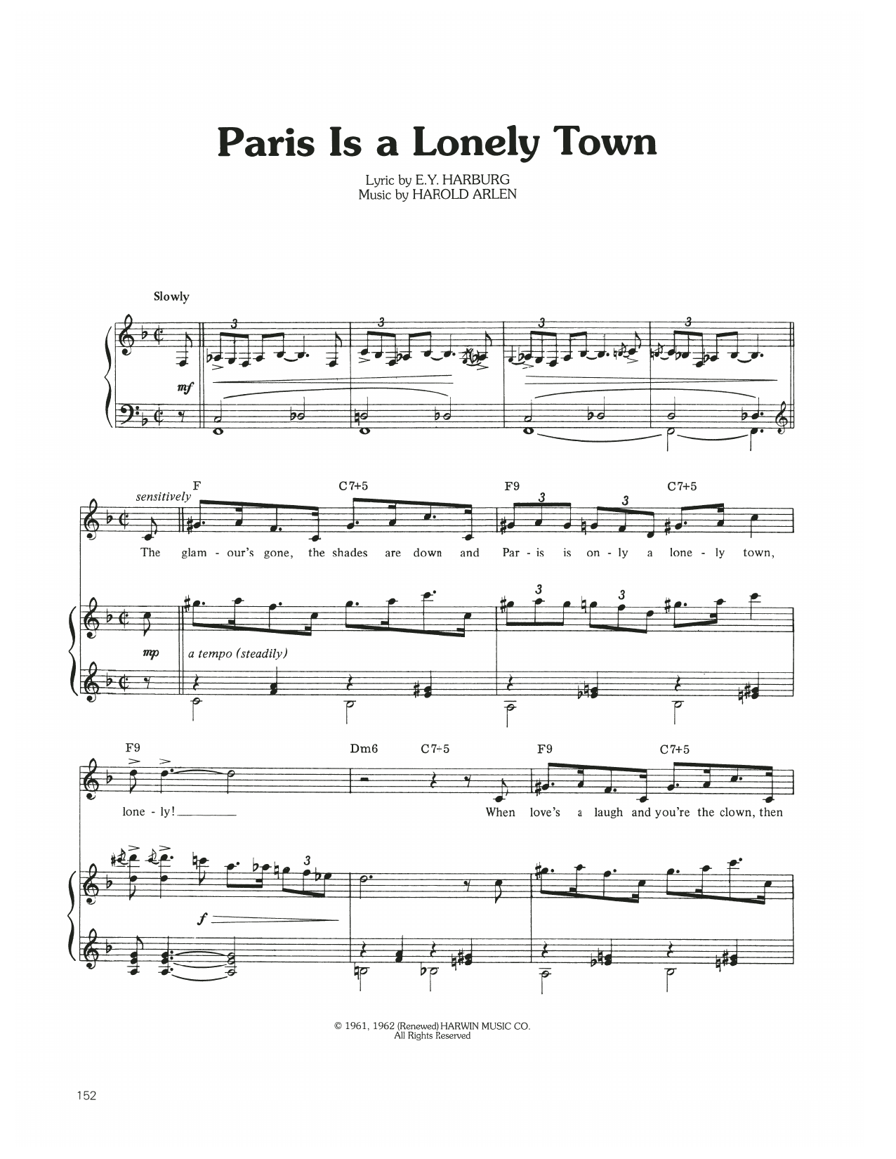 Download Judy Garland Paris Is A Lonely Town Sheet Music