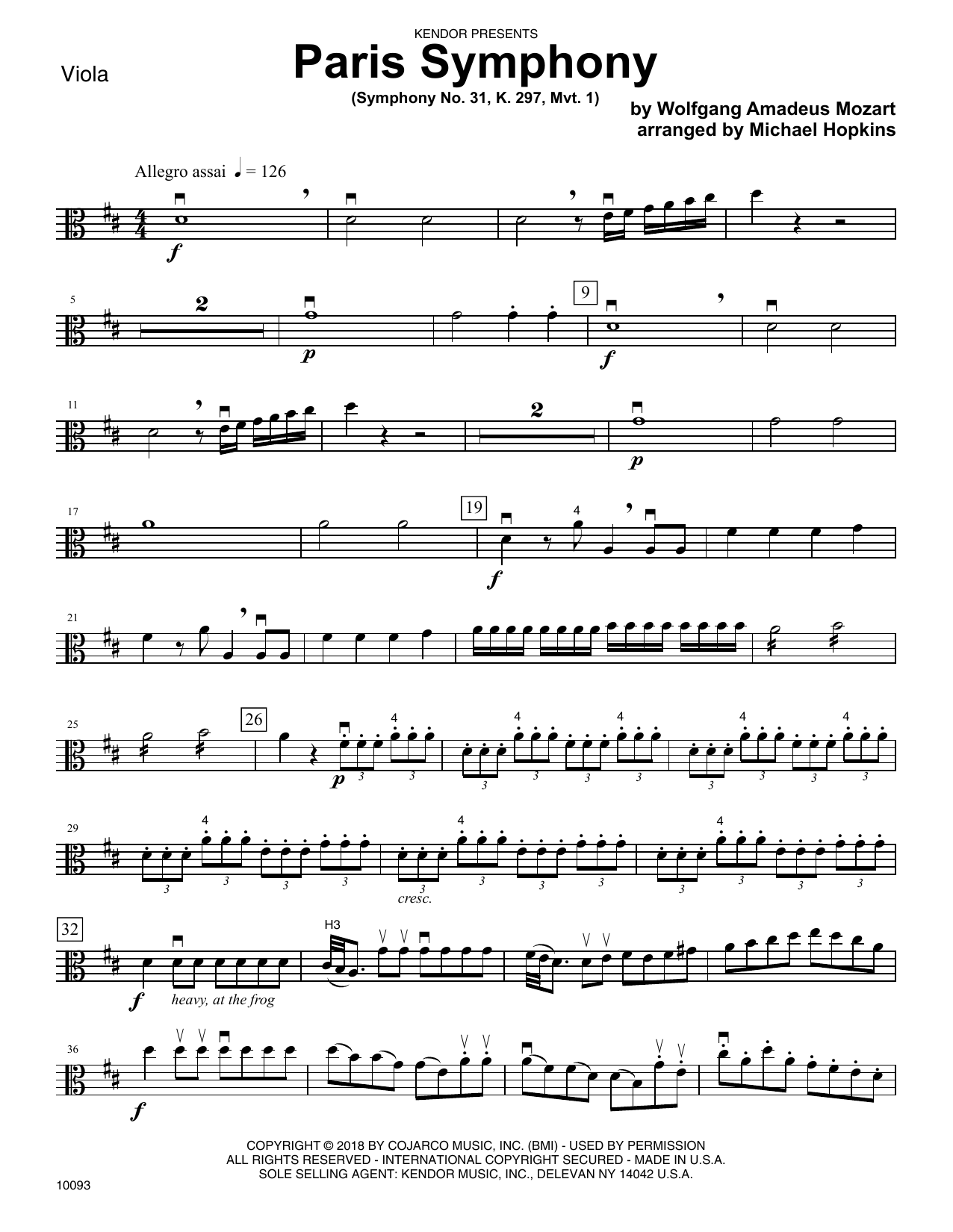 Download Michael Hopkins Paris Symphony (Symphony No. 31, K. 297 Sheet Music